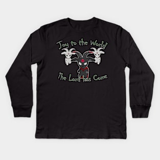 Hail Satan Christmas Goat Kids Long Sleeve T-Shirt